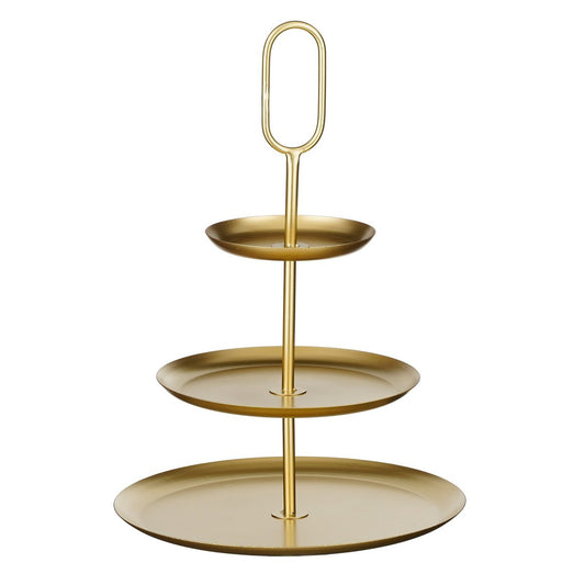 Rama Etagere 3 Laags - L38xB38xH55cm - Metaal - Goud |woon-meubel.nl