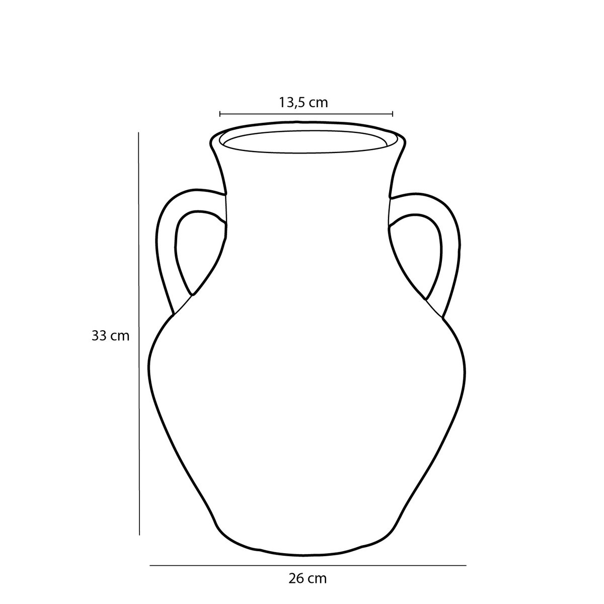Marian Vase - H33 x Ø26 cm - Ceramic - Green