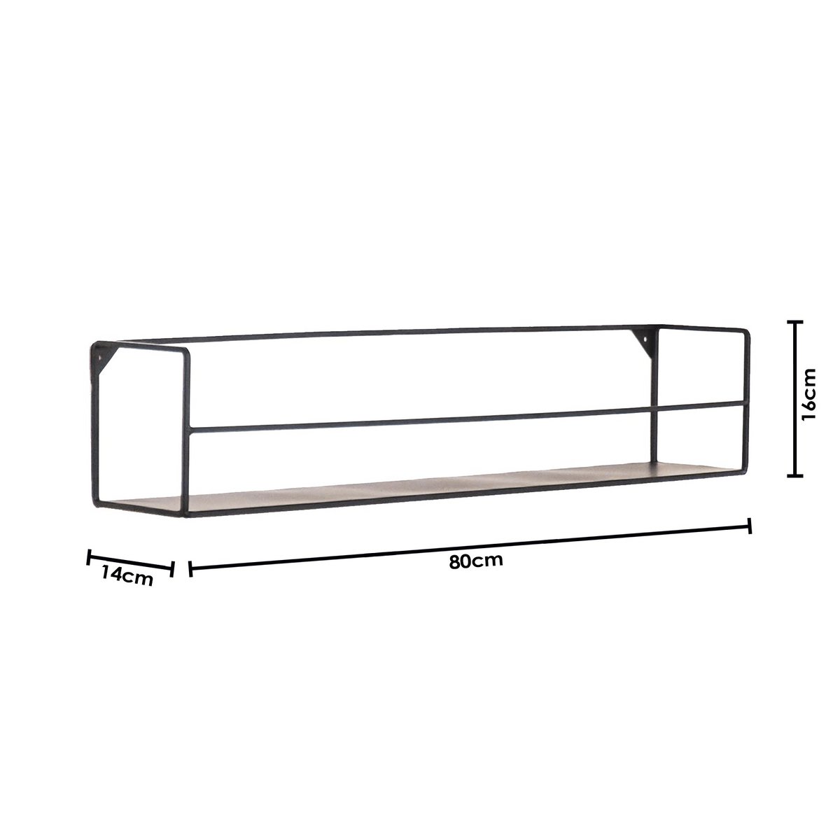 Set van 2 Wandplanken Zwart – Metaal | Housevitamin