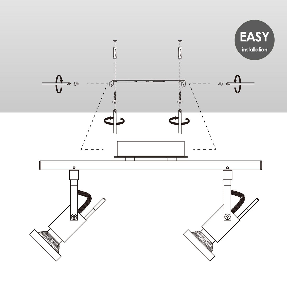 LED Surface-mounted spotlight Cali 2 - incl. dimmable LED lamp - steel