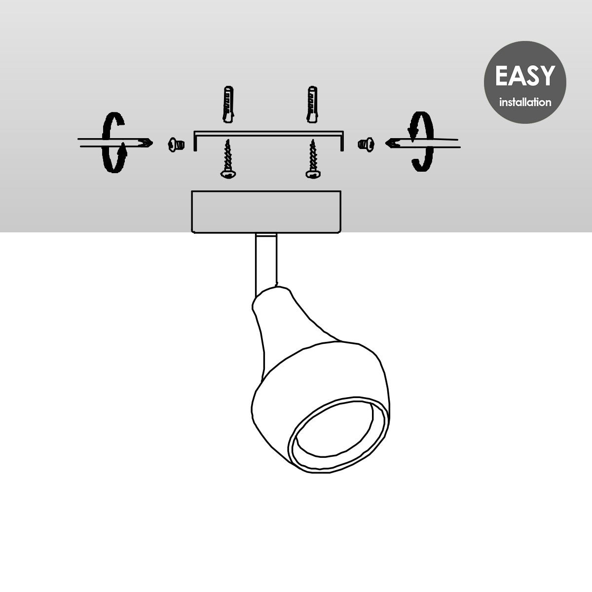 LED Wall Spot Vaya - incl. dimmable LED lamp - steel
