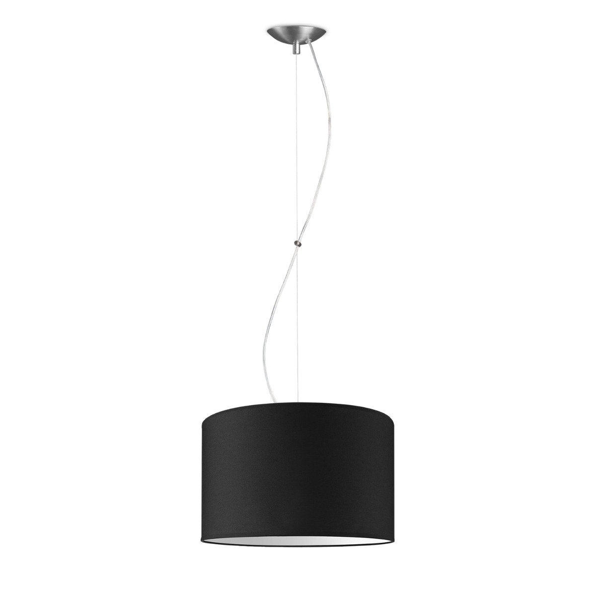 Deluxe pendant lamp with lampshade, E27, black, 35cm