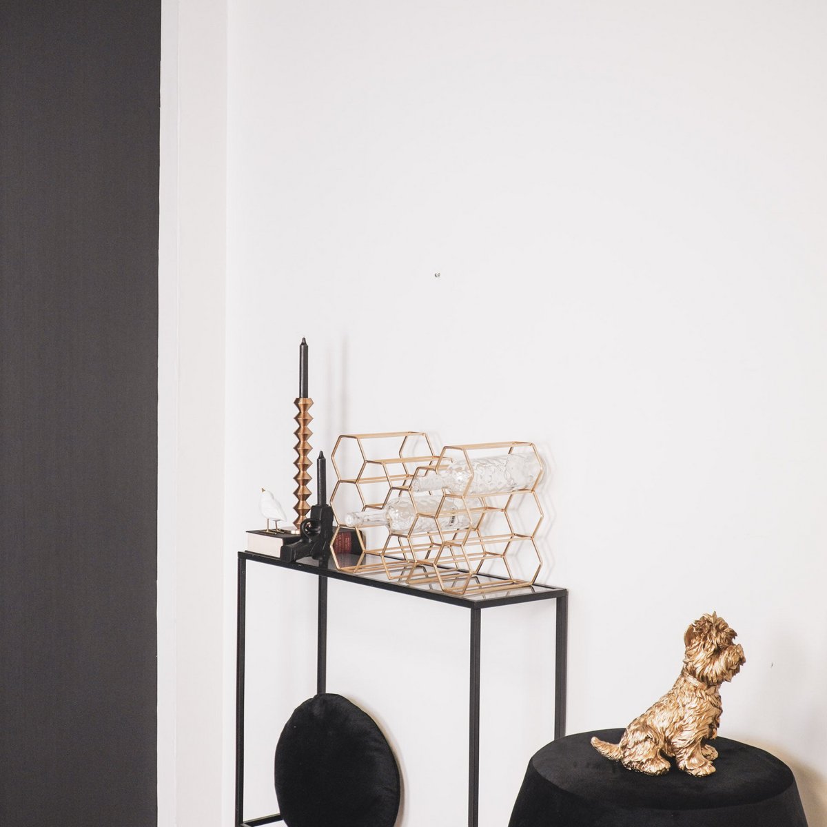 Wijnrek - Metaal - Goud - 11 flessen Moderne |woon-meubel.nl