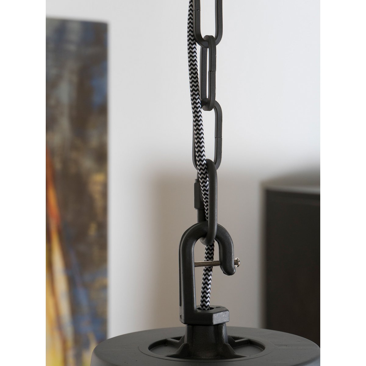Hanglamp Castor Burned Staal Ketting en Strijkijzerkoord |woon-meubel.nl