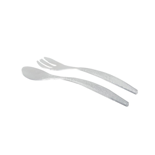 Salad Cutlery – Acrylic Transparent with Bubbles – 30 cm