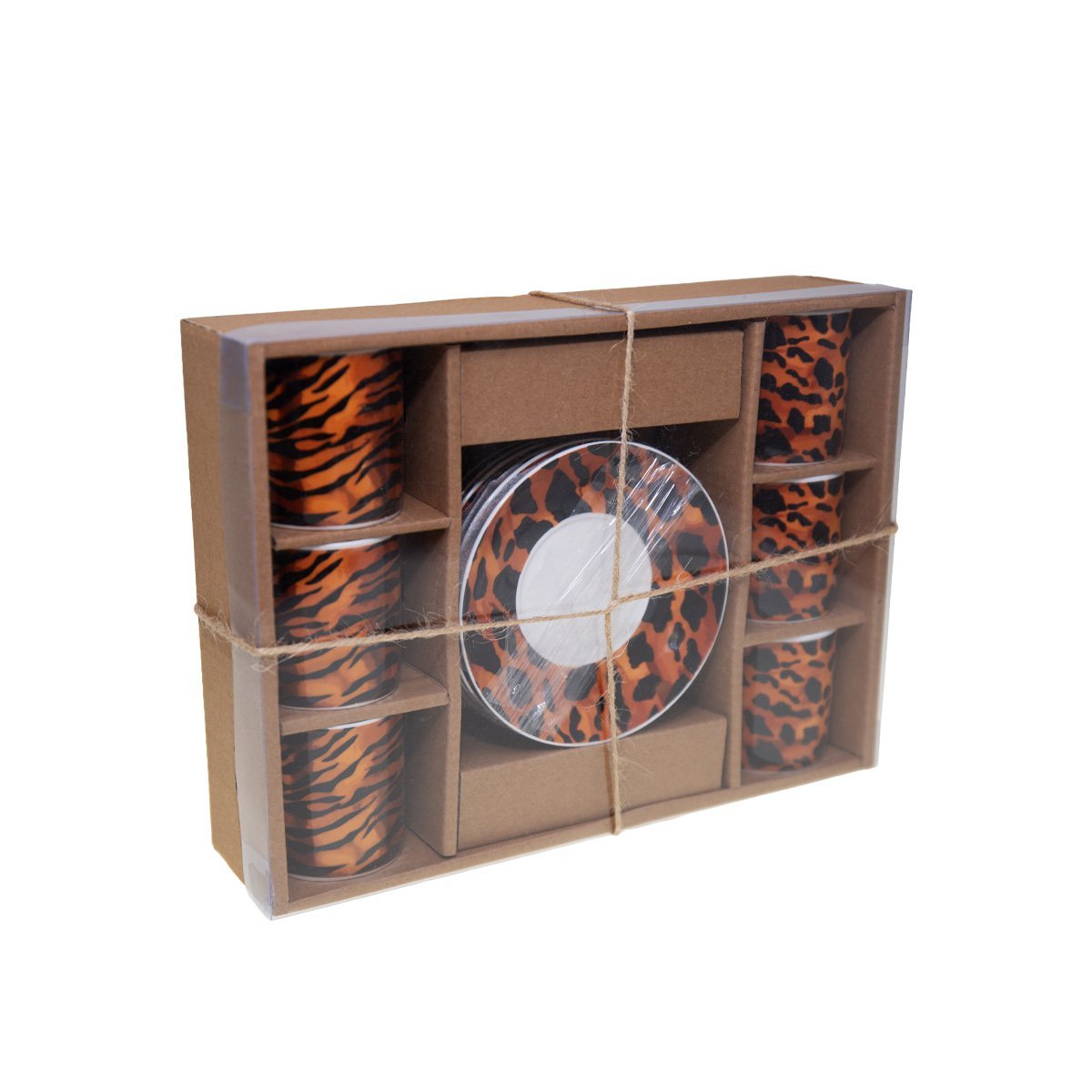 Safari Koffiekopjes (Set van 6) – Met Schotels