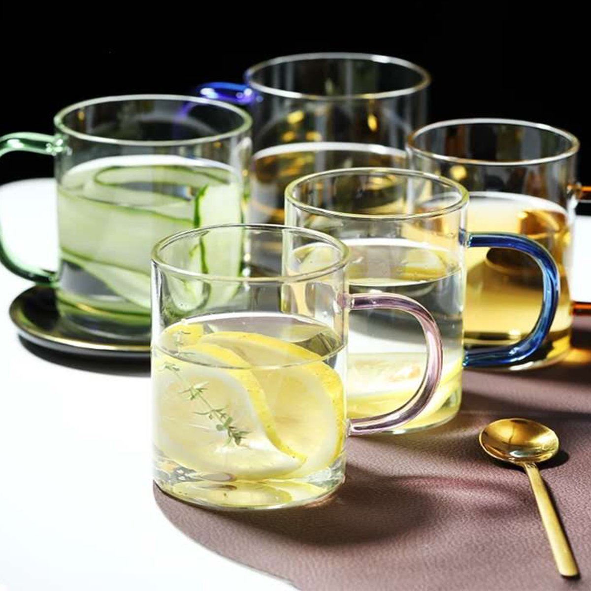 Set van 6 glazen design mokken – 420 ml |woon-meubel.nl