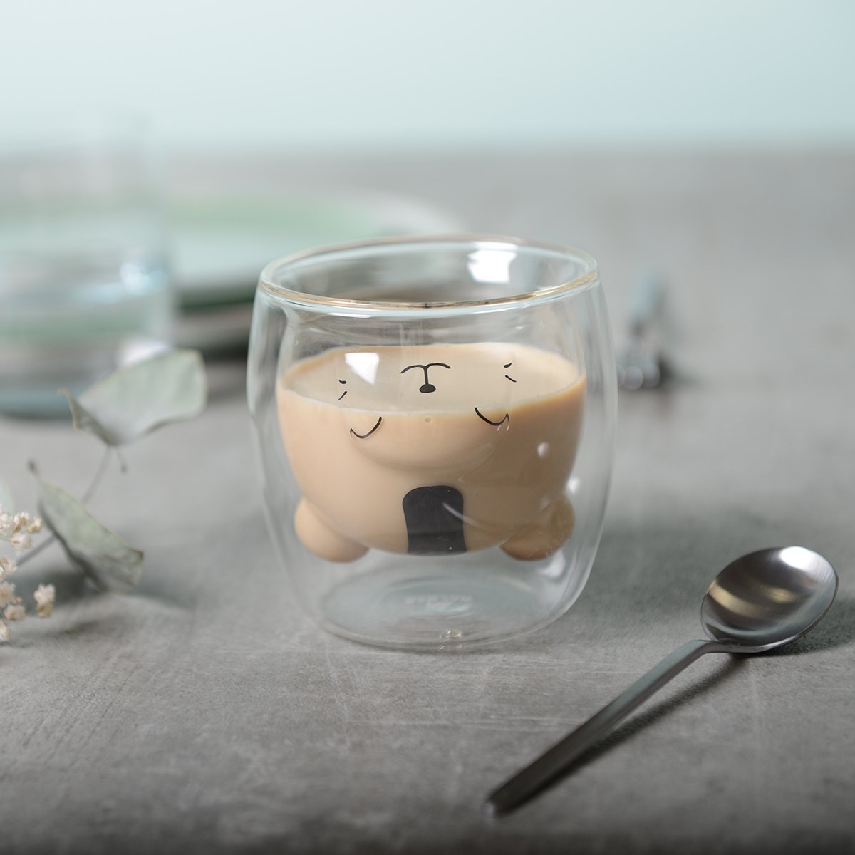 Dubbelwandige Glazen Koffiekopjes met Berenvorm – 250 ml – Set van 2 |woon-meubel.nl