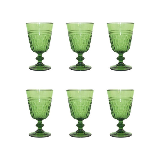 Groene Acryl Wijnglazen – Set van 6