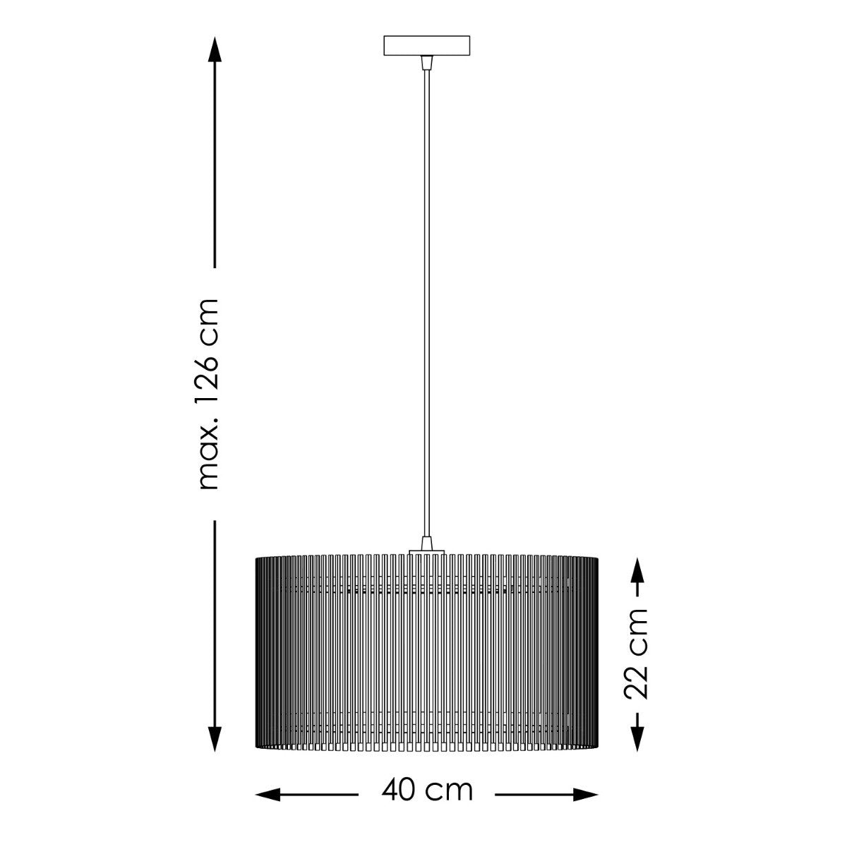 Bohemien Hanglamp Bamboe kap Ø40 x 126 cm (B X H) |woon-meubel.nl