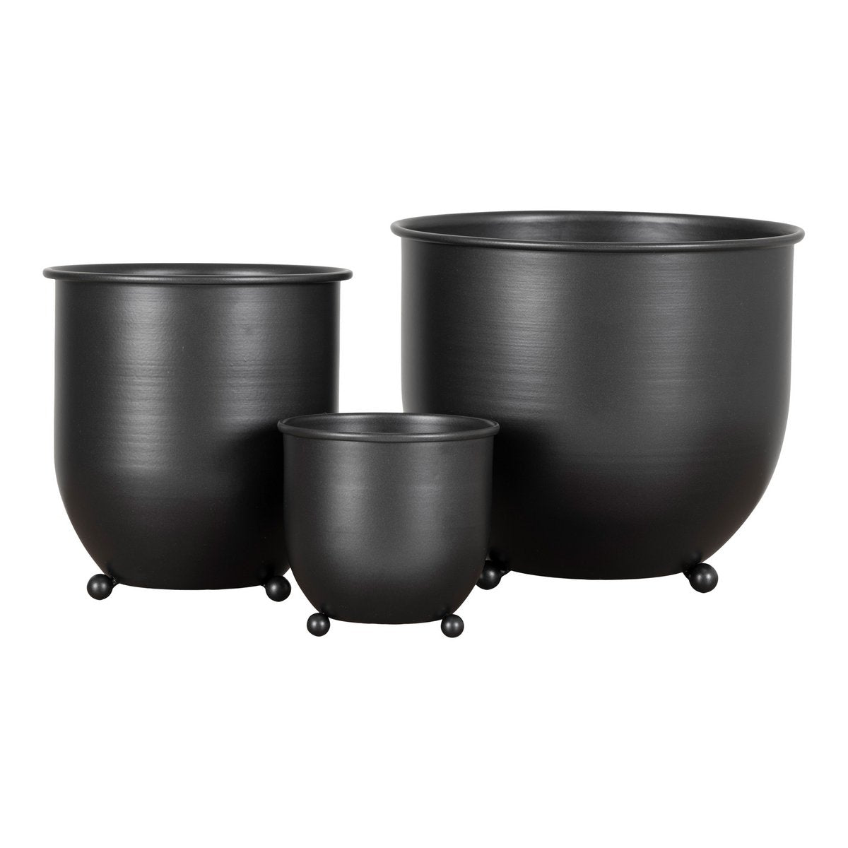 Nova Flower Pots - 3 flower pots in black metal.