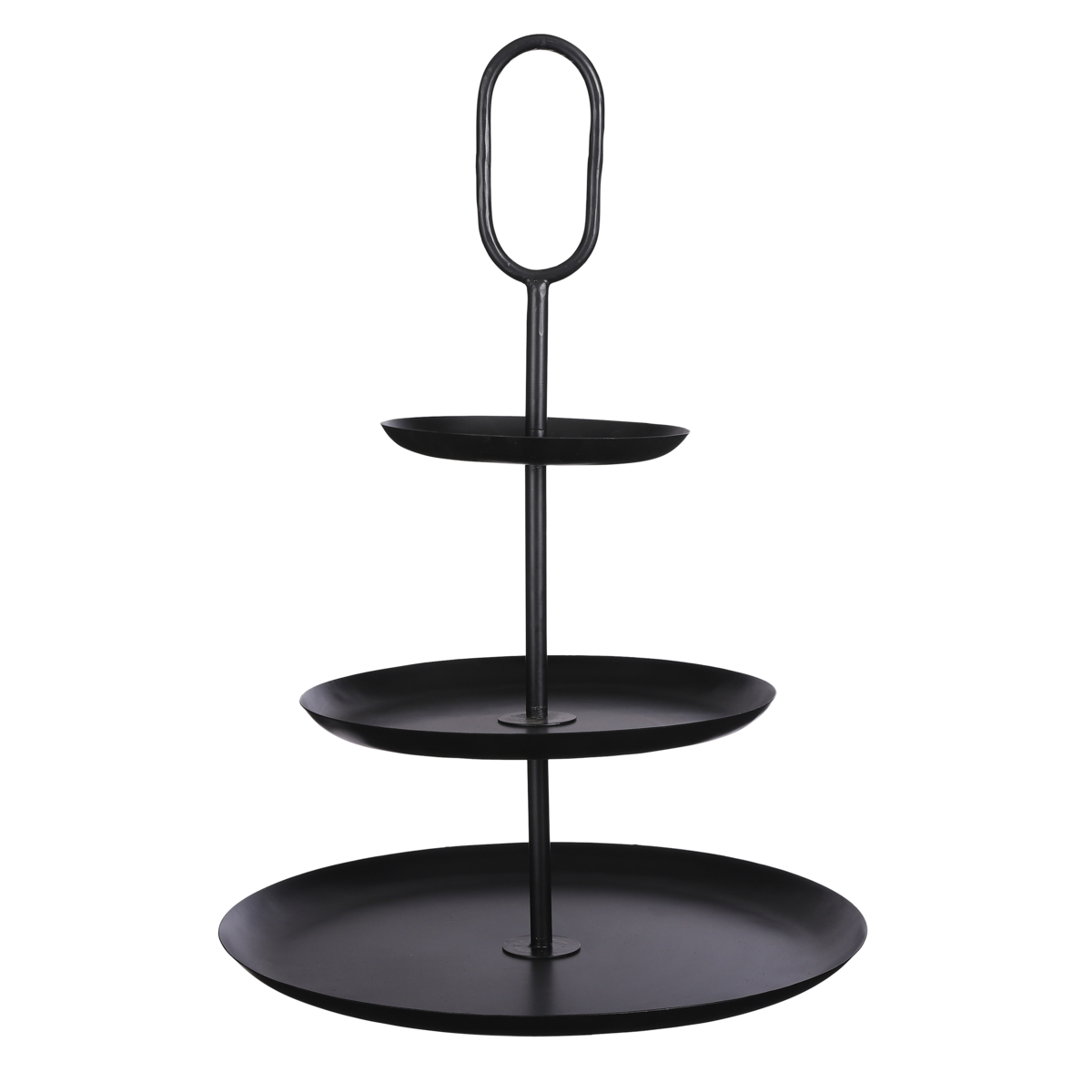 Rama Etagere 3 Layers - H55 x Ø38 cm - Metal - Black