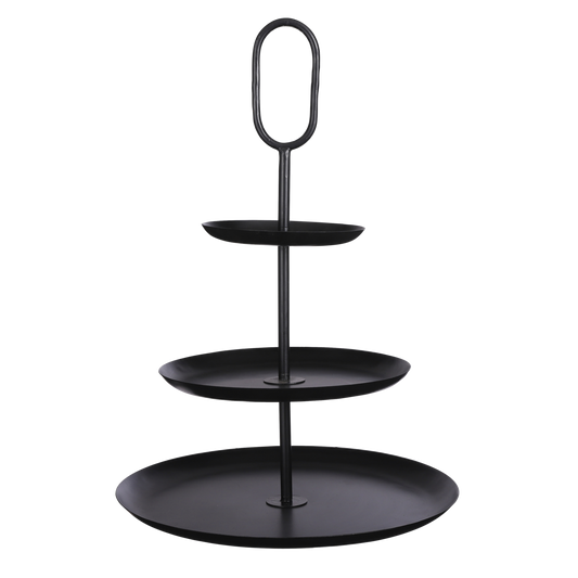 Rama Etagere 3 Layers - H55 x Ø38 cm - Metal - Black