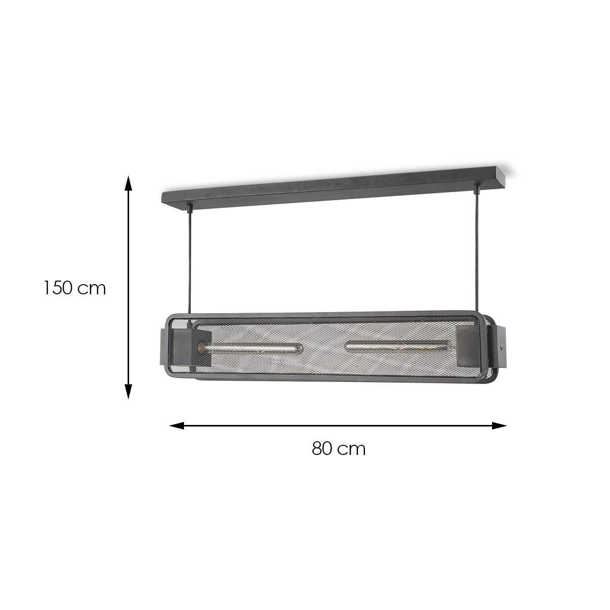 Hanging lamp Weave - Black - 80x12x150cm