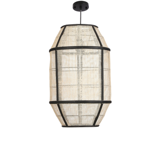 Lampe à suspension Pella - H46 x Ø29 cm - Lin - Blanc cassé