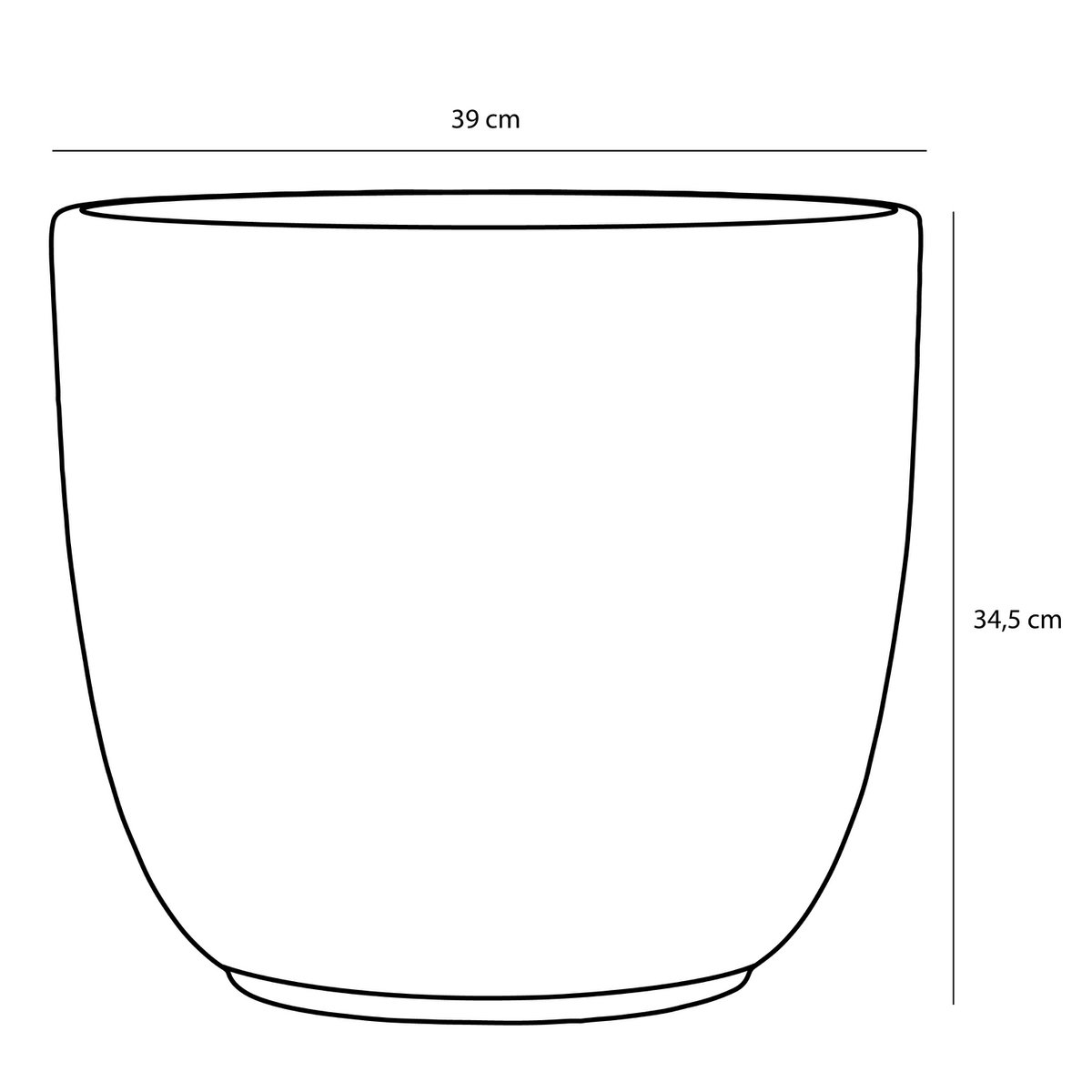 Cache-pot Tusca - H34,5 x Ø39 cm - Anthracite