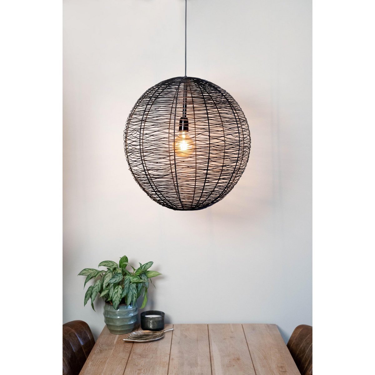 Hanglamp NATHAN mat zwart Ø55x55cm |woon-meubel.nl