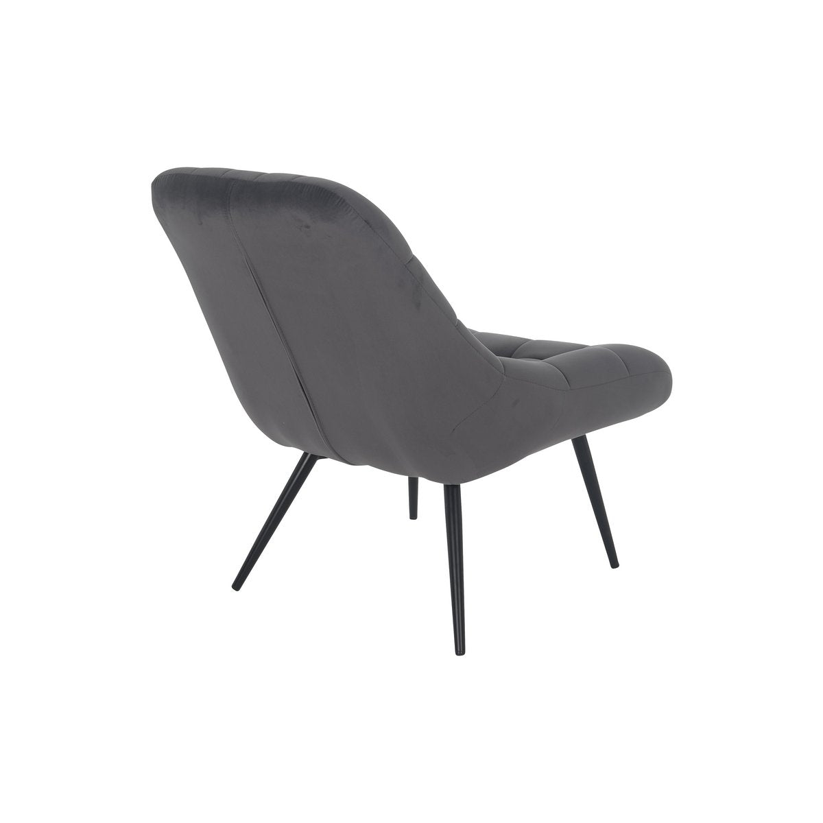 Fauteuil XXL fluweel grijs metaal zwart