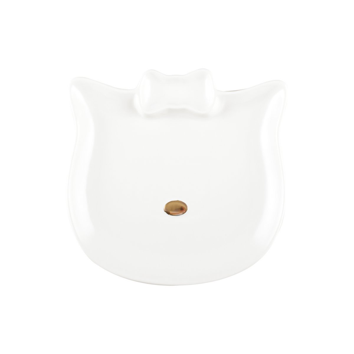 Witte Dessertbord Kattenvorm met Gouden Neus - M – Aulica