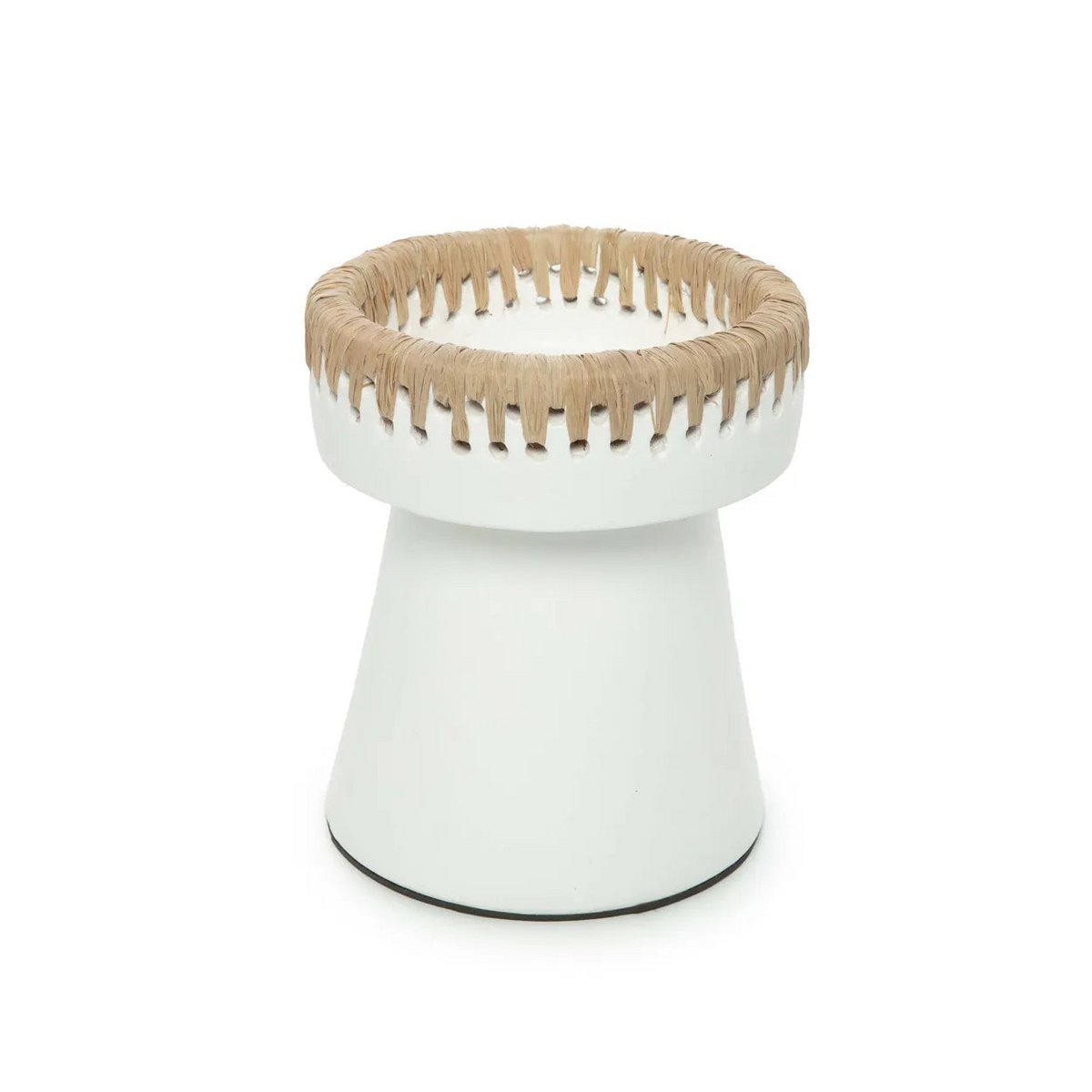 De Mooie Kaarsenhouder terracotta - Wit Naturel - M |woon-meubel.nl