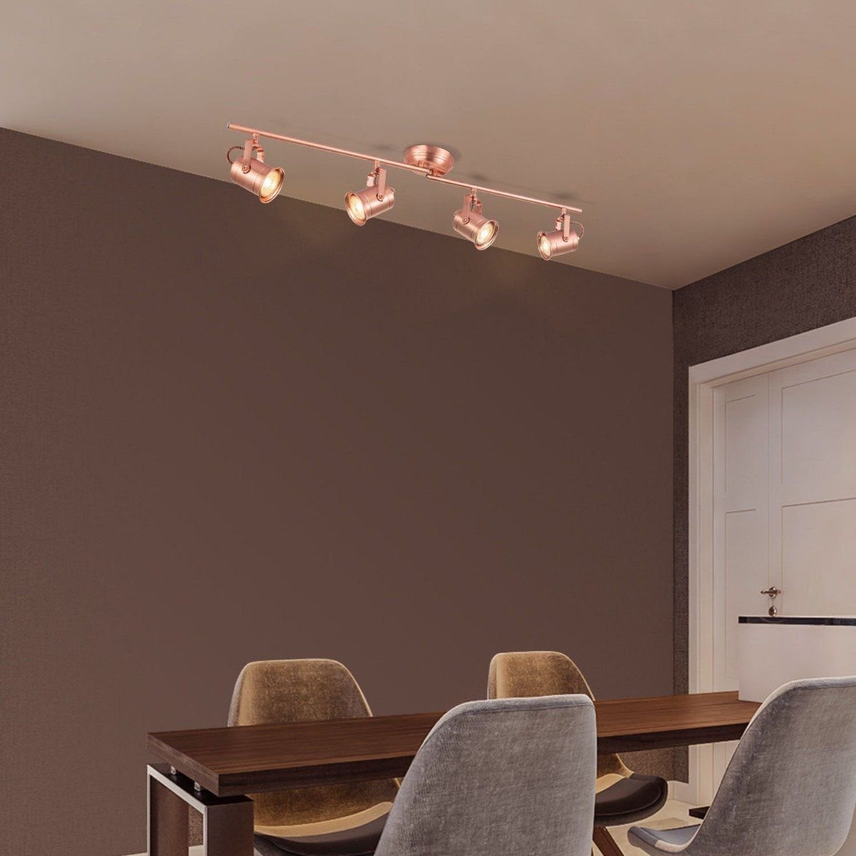LED Surface-mounted spotlight Venn 4 - incl. dimmable LED lamp - Copper