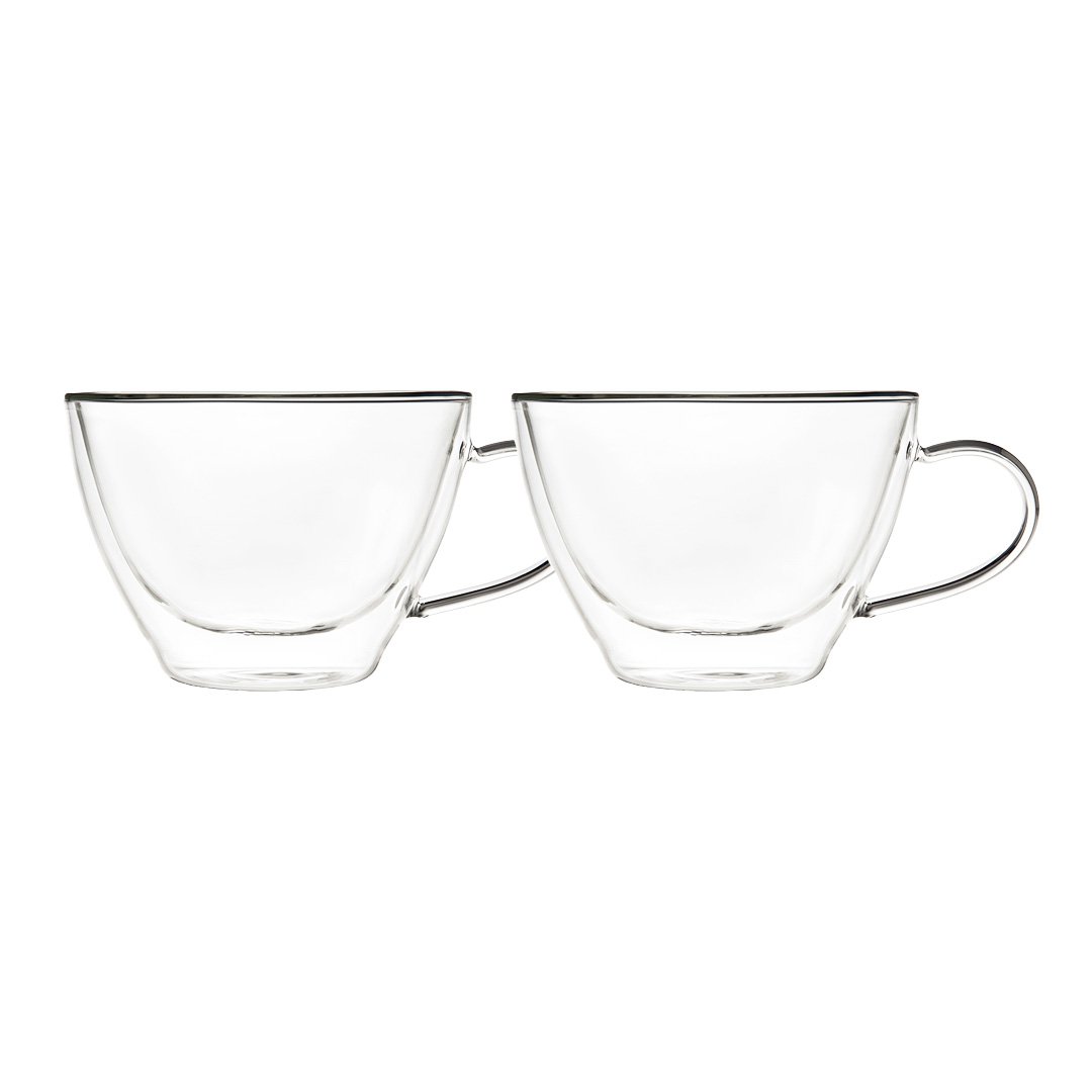 Set van 2 Theekopjes – Dubbelwandig Borosilicaatglas – 370 ml – Aulica