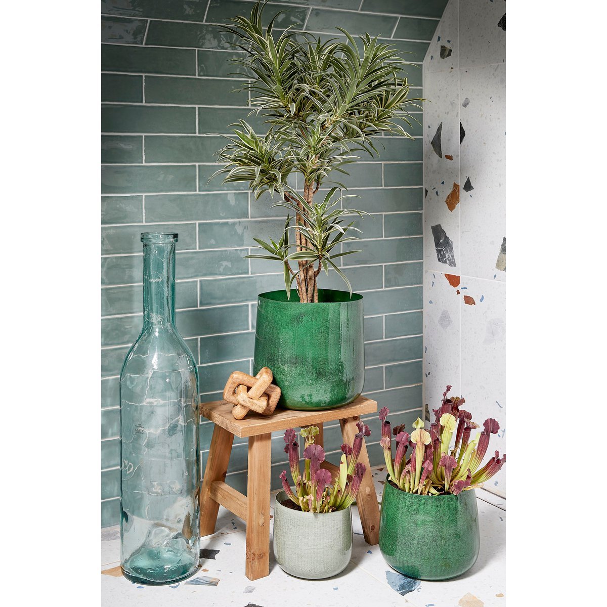 Bold Houten Krukje - Gerecycled Hout - Bruin