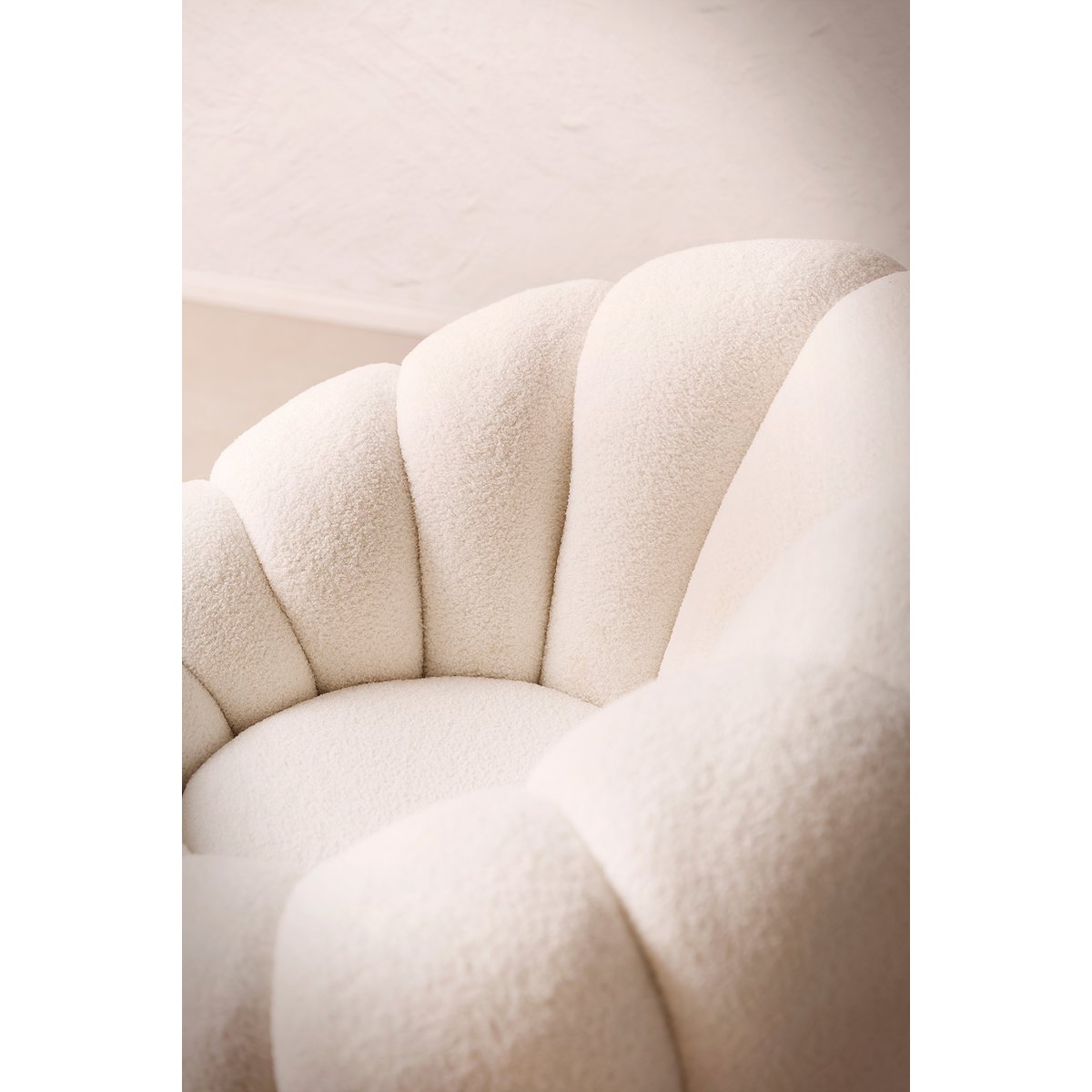 Fauteuil- en krukset wit teddybont |woon-meubel.nl