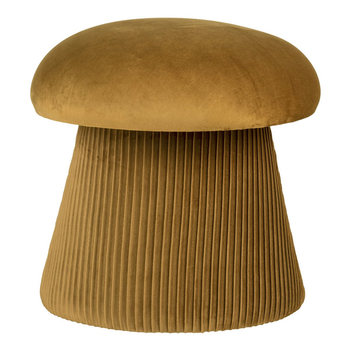 Hampton Pouf - Pouf in velvet, ochre, ø41x39 cm