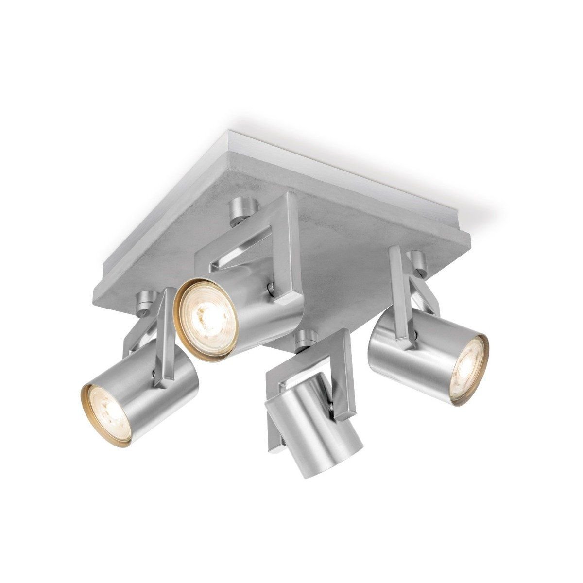 Surface-mounted spotlight Concrete 4 - incl. dimmable LED lamp - concrete