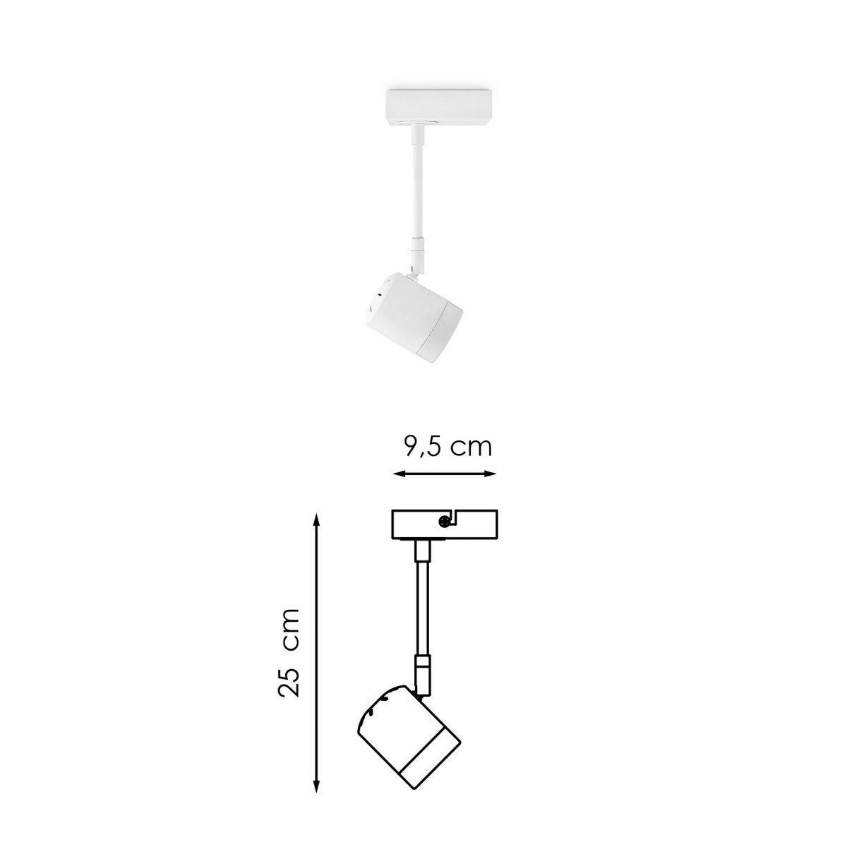 LED Surface-mounted spotlight Manu - incl. dimmable LED lamp - white