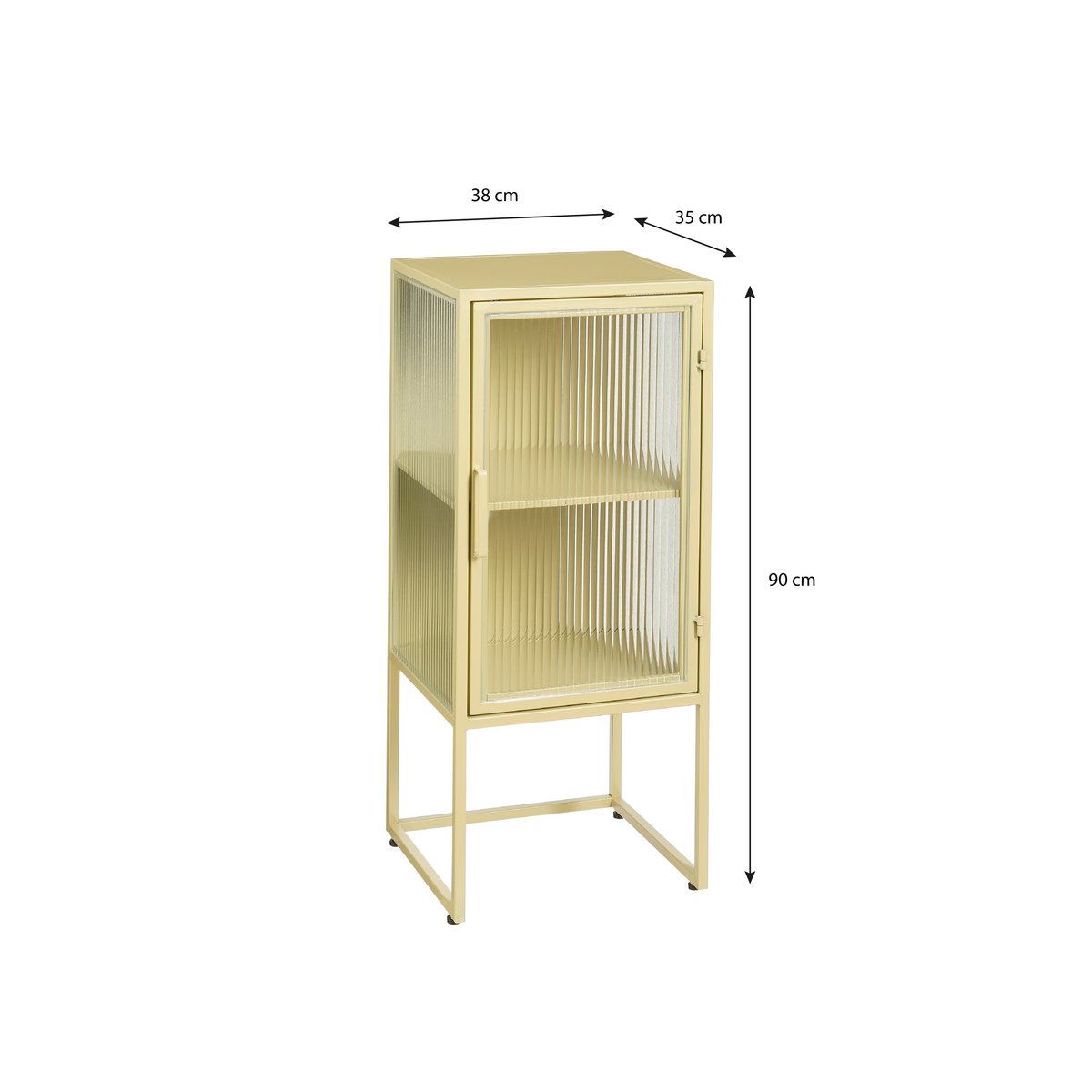 Clifton Opbergkast met Deuren - Beige, Metaal L38x 35xH90 |woon-meubel.nl