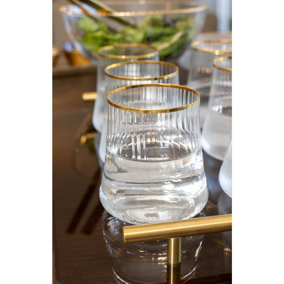 Waterglazen met Gouden Rand – Set van 6 – 350 ml – Luxe