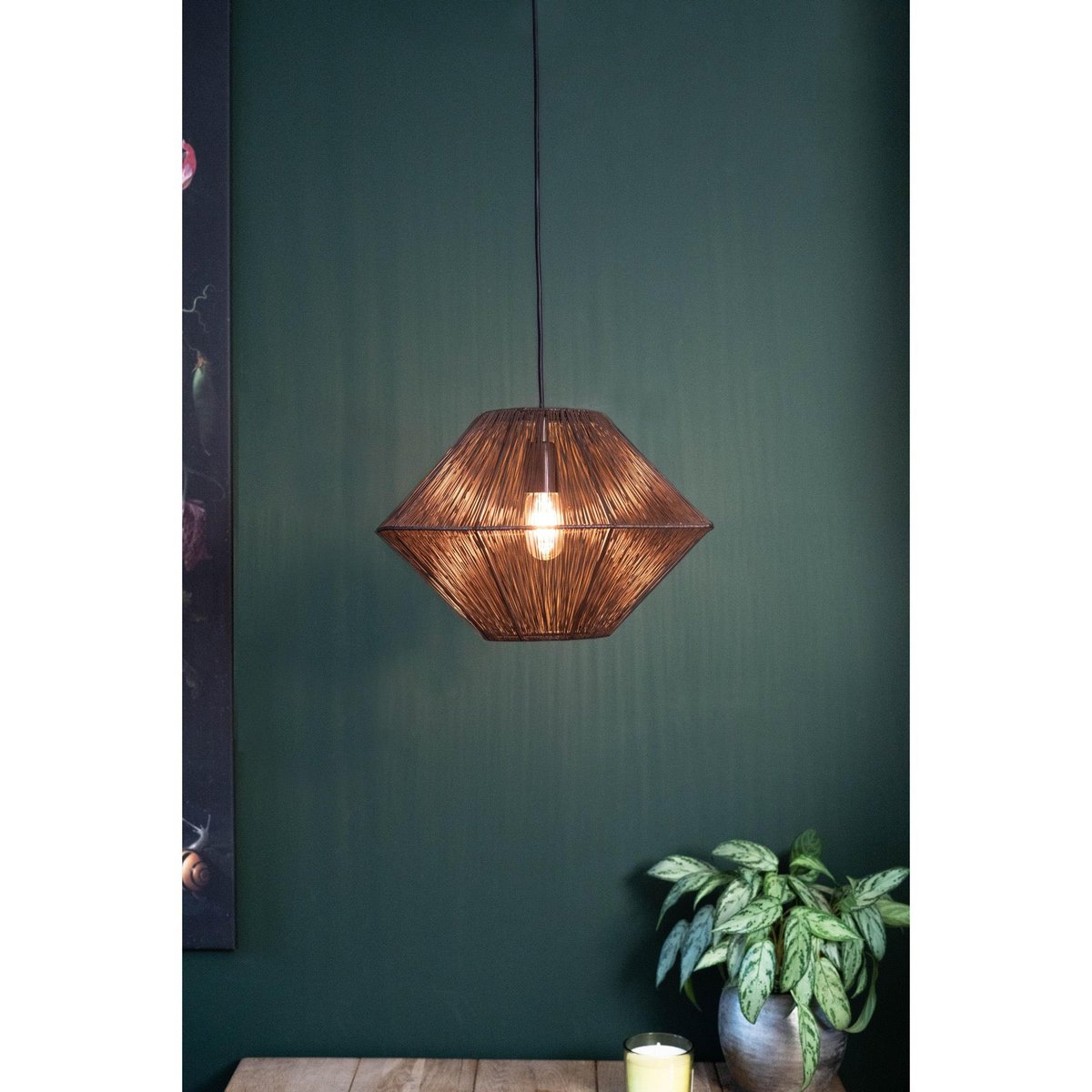Hanglamp CHARLY antiek brons Ø40x27cm |woon-meubel.nl
