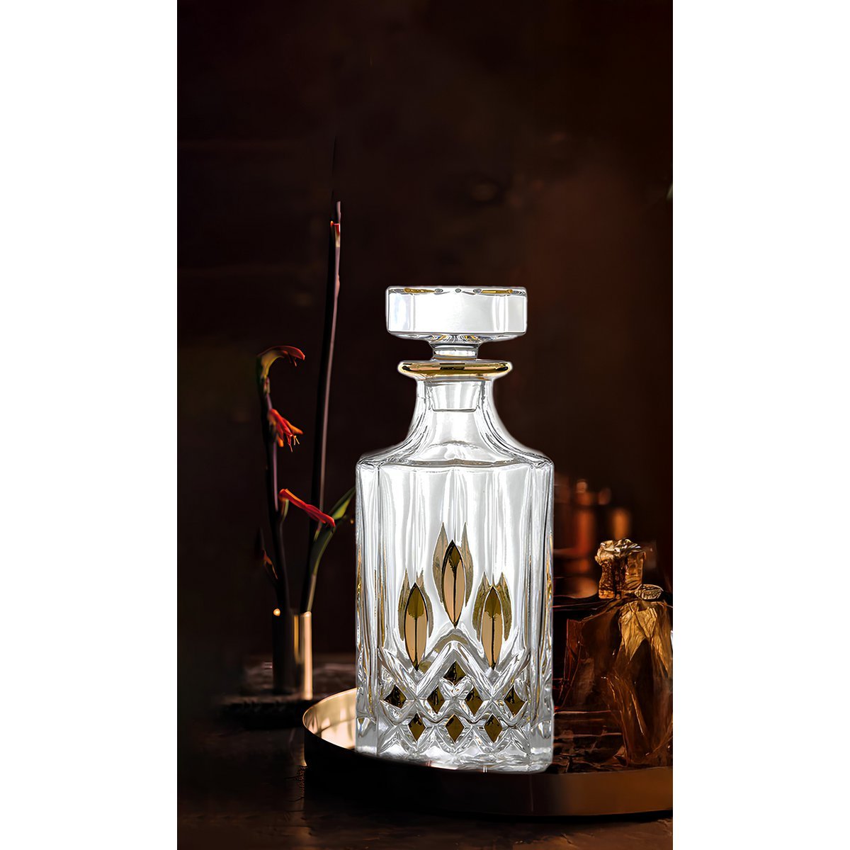 Aulica Whisky Karaf met Gouden Details 700 ml |woon-meubel.nl