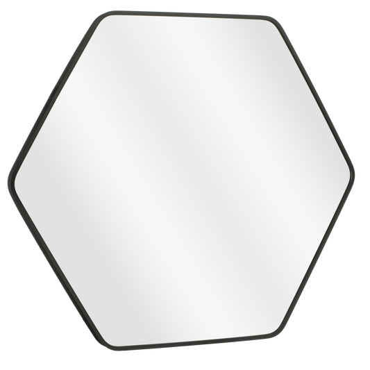 Rossi Wandspiegel - L80 x B71 cm - Metaal - Zwart |woon-meubel.nl