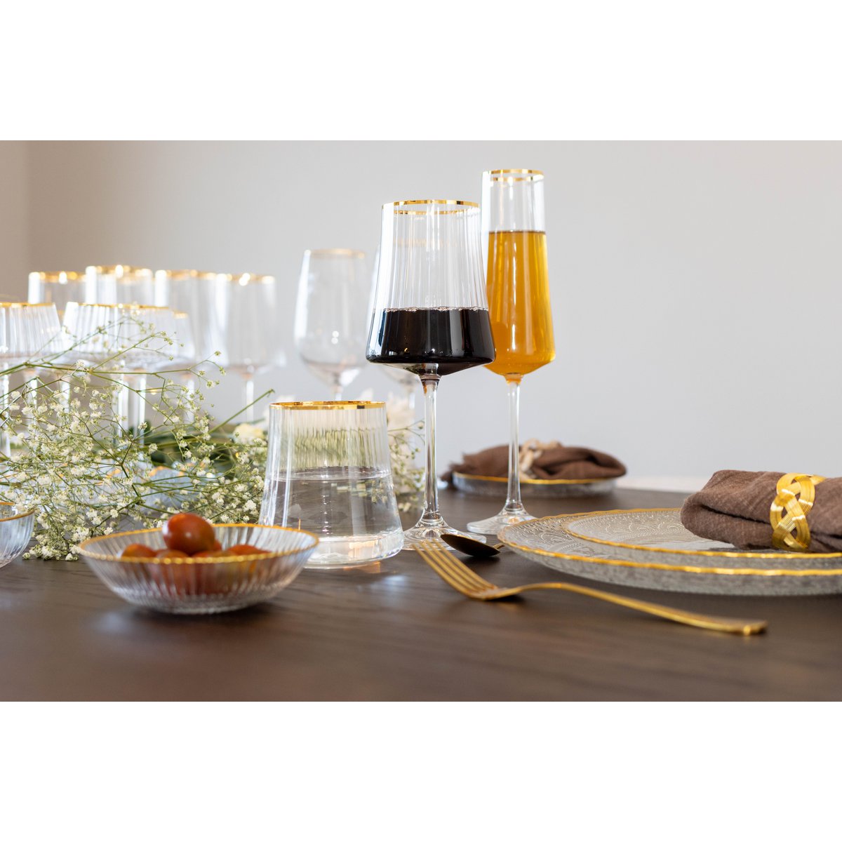 Luxe Champagnefluiten met Vergulde Rand – 210 ml – Set van 6