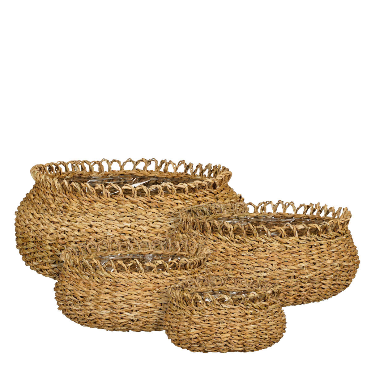 Gourdon Plantenmand Bruin - Set van 4 - - H17 x Ø31 cm |woon-meubel.nl