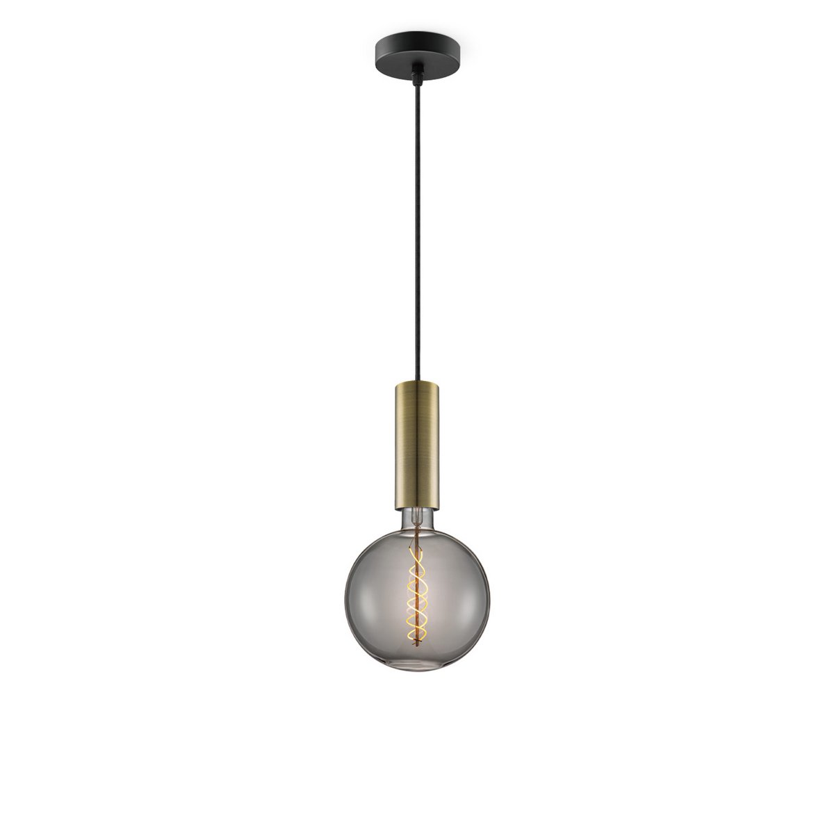 Hanglamp brons Saga - G180 - dimbaar E27 rook