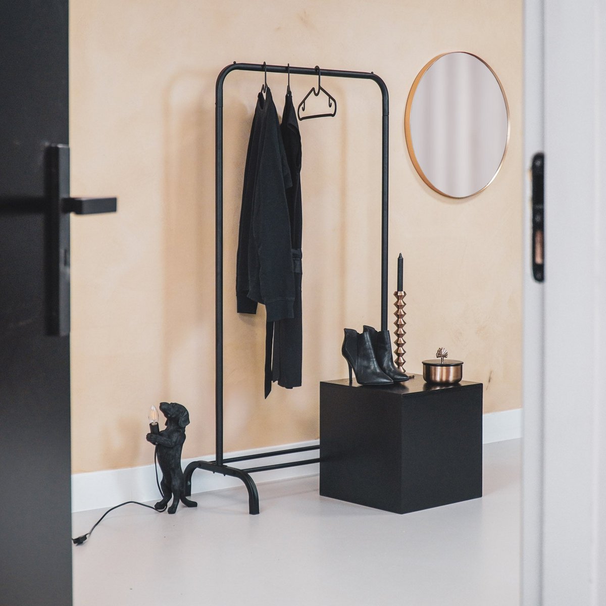 Sheet rack - Metal - Black - 80x40x150cm