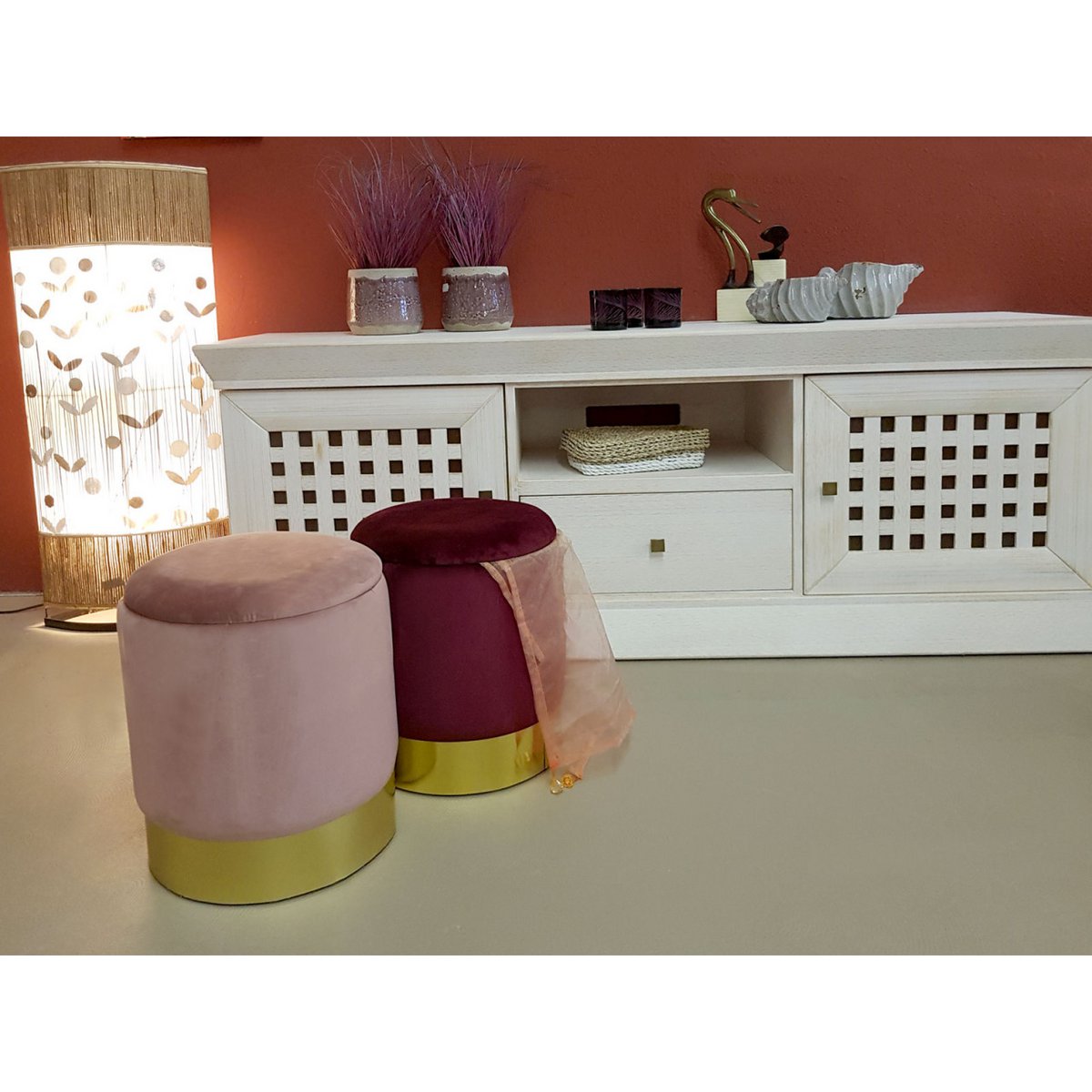 ποΈ Voglrieder Velours Hocker β Γ 31 x H 38 cm β Met Opbergruimte β Zachte Zithocker van Velours β Verkrijgbaar in 7 Kleuren
