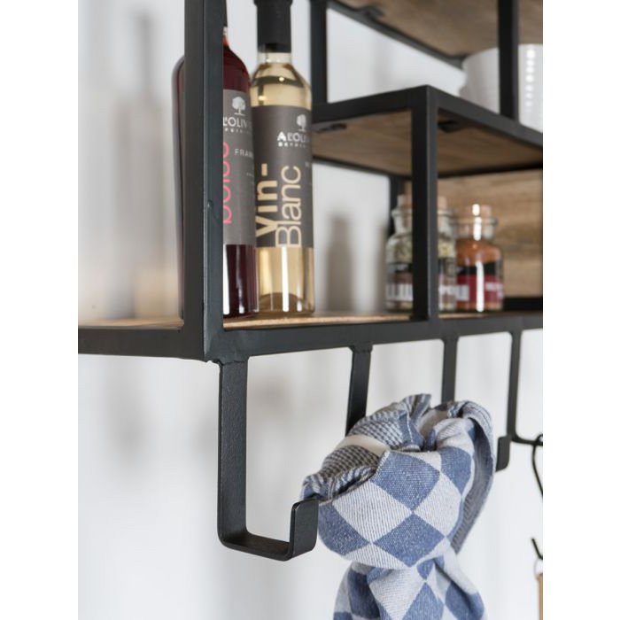 Wandkast Huub Rechts - Hout, Metaal |woon-meubel.nl