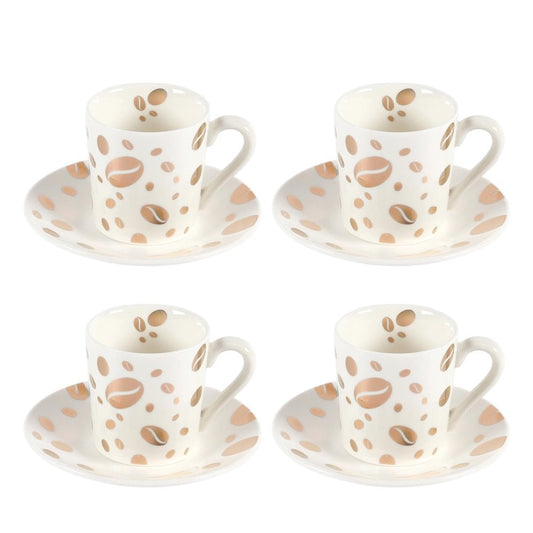 Koffiekopjes – Set van 4 – Blauw Porselein – 80 ml – Elegant Design