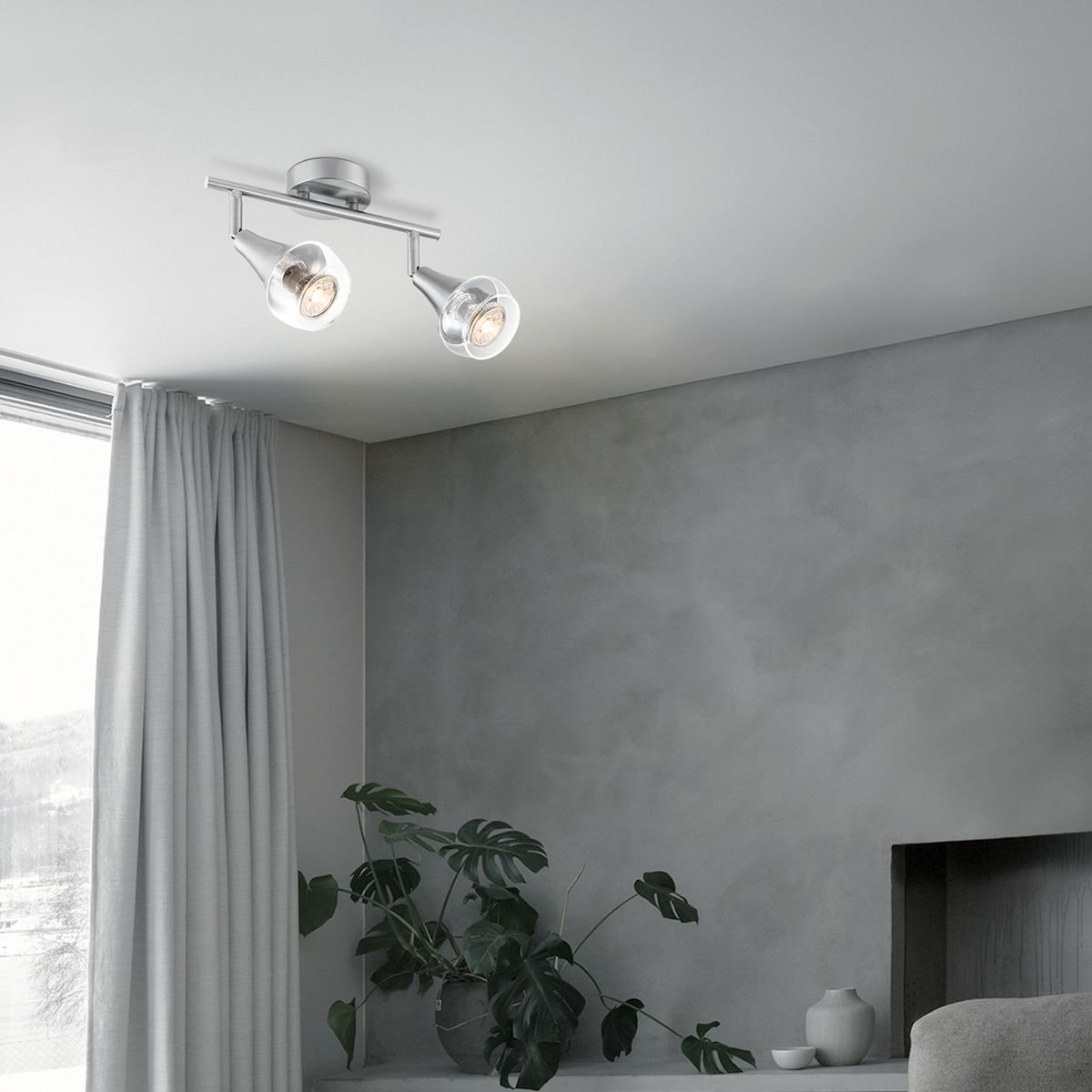 LED Surface-mounted spotlight Vaya 2 - incl. dimmable LED lamp - steel