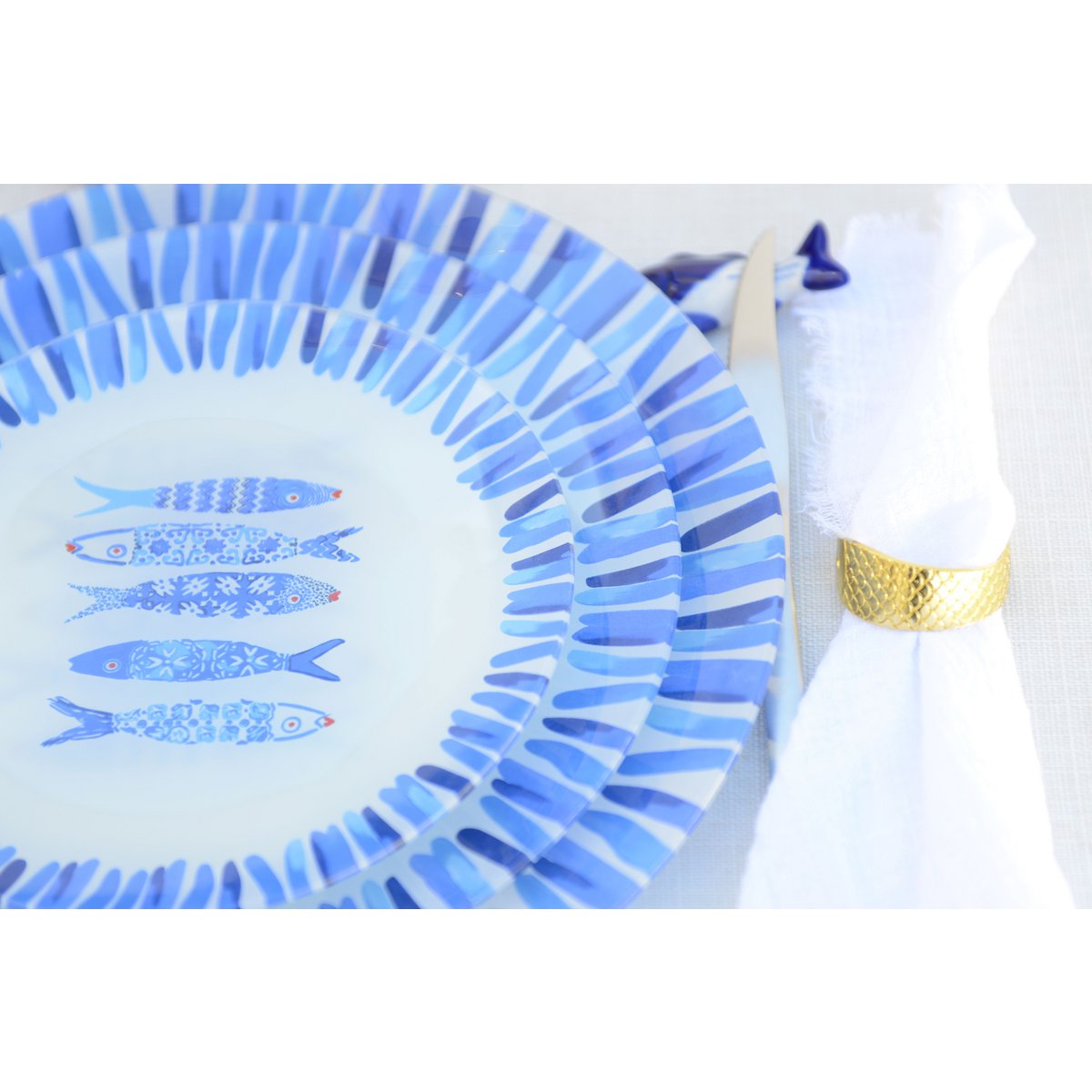 Aulica Presentatiebord – Blauwe Vis – Glas – 30cm |woon-meubel.nl