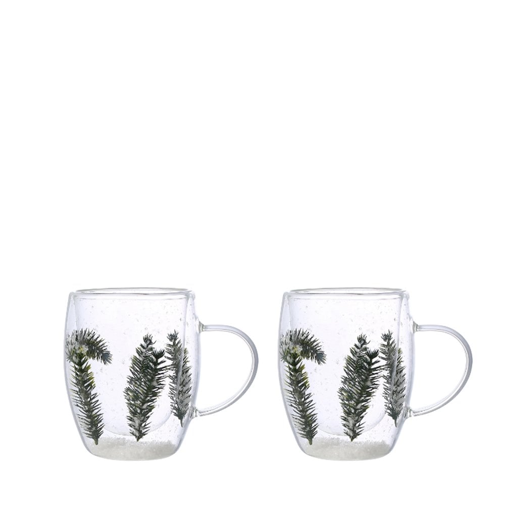 Theekopjes – Set van 2 – Dubbelwandig Glas – Bloemen |woon-meubel.nl