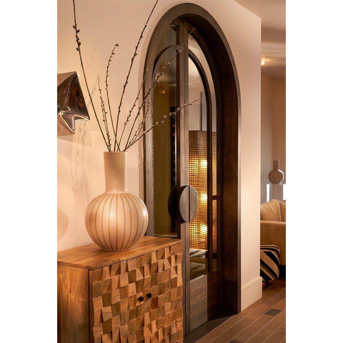 Mooie grote vaas - Keramiek - Crème|woon-meubel.nl