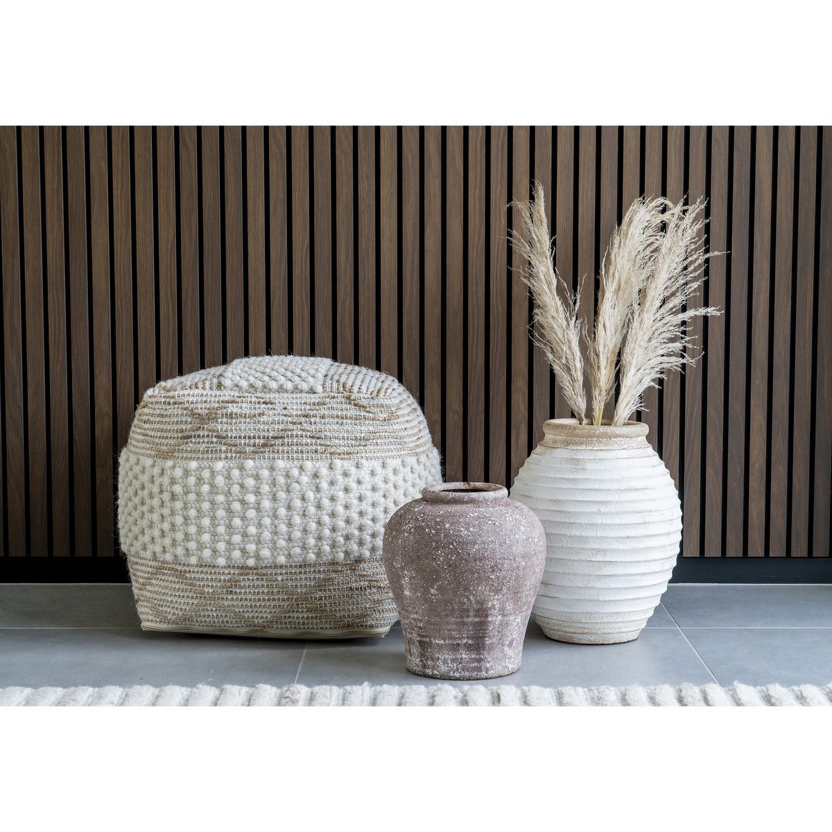 Lomba Decorative pot - Terracotta pot, brown/white, Ø28x35 cm