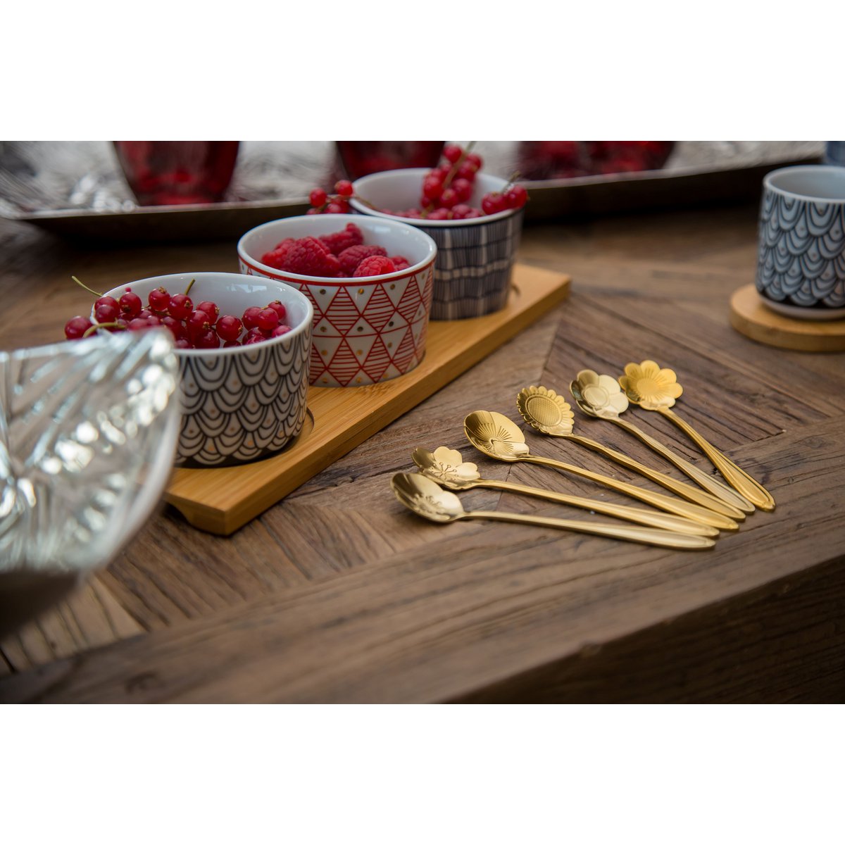 Aulica Gouden Theelepels met Bloem – Set van 6 | woon-meubel.nl