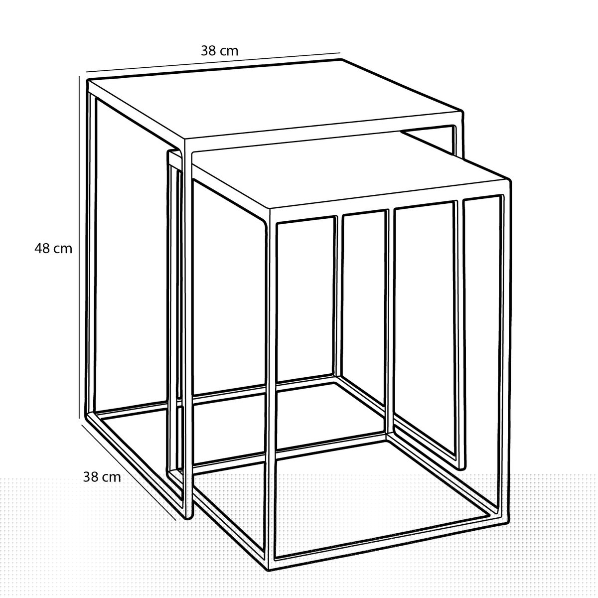 Aaron Bijzettafel voor Buiten - Set van 2 - Metaal - Roze